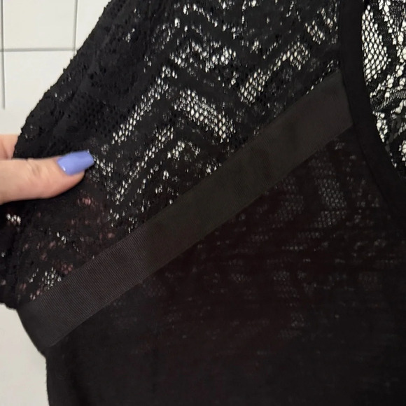 Maurices Black Lace Short Sleeve Blouse - Picture 3 of 6